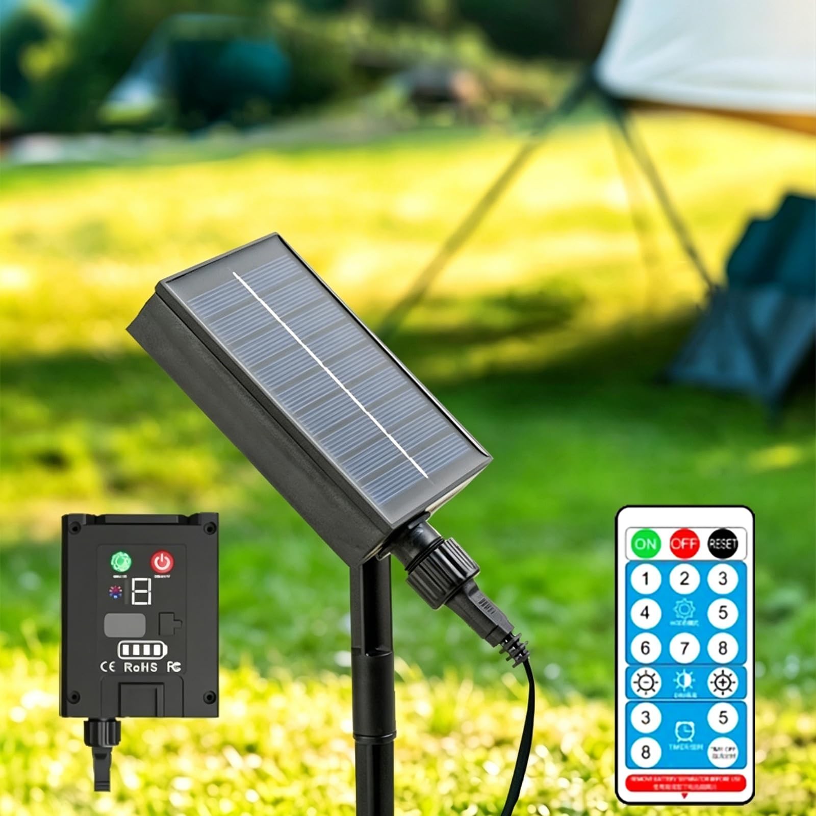 Solar Battery Box for 24V LED String Lights, 1200mAh Lithium Solar Panel with…