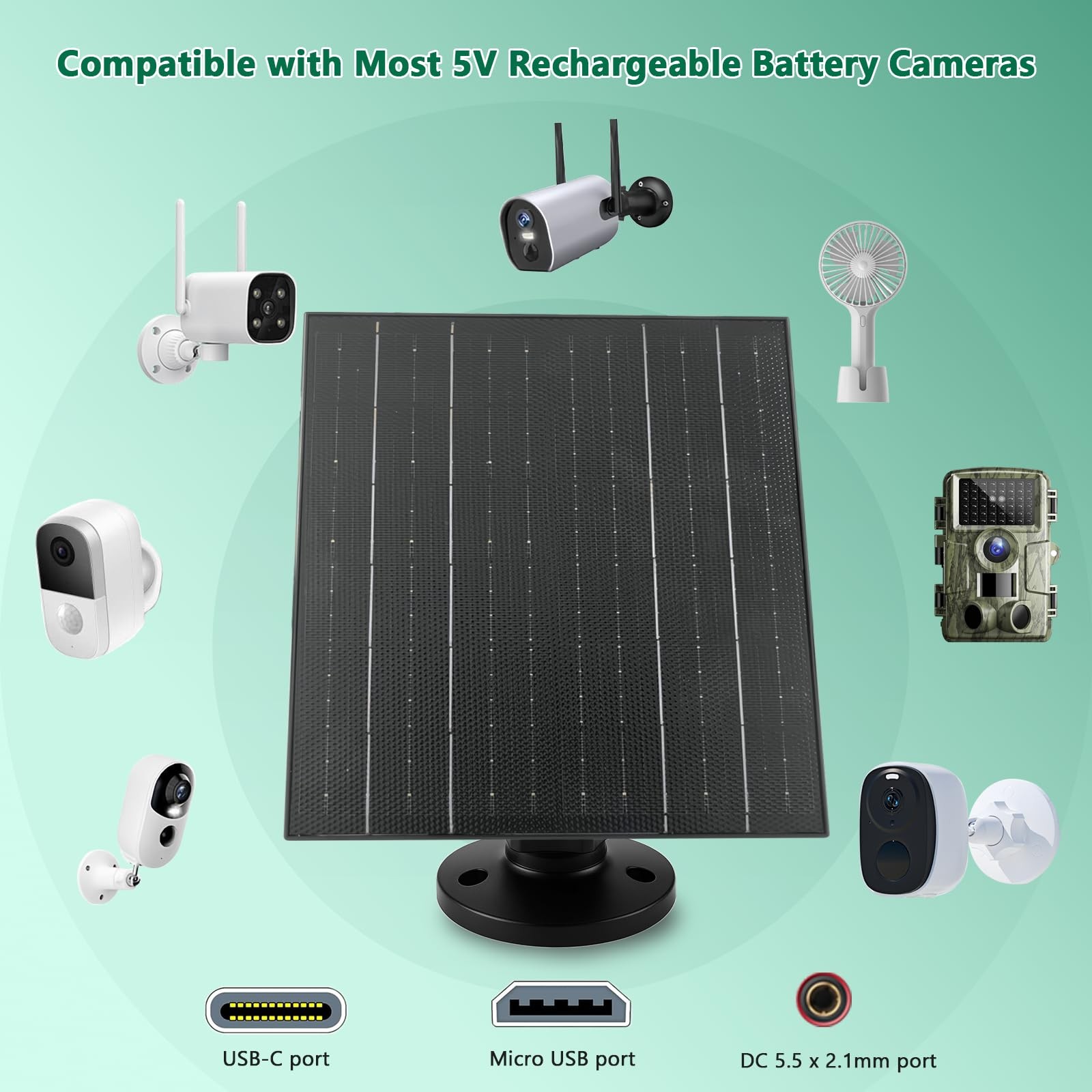 USB C Solar Panel for 5V Rechargeable Battery , 10W Solar Charger with Micro …