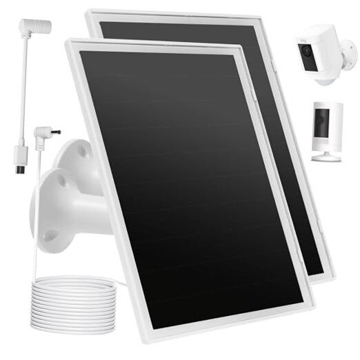 Solar Panel Charger for Ring Camera, Compatible with Ri ng Stick Up White-2Pack