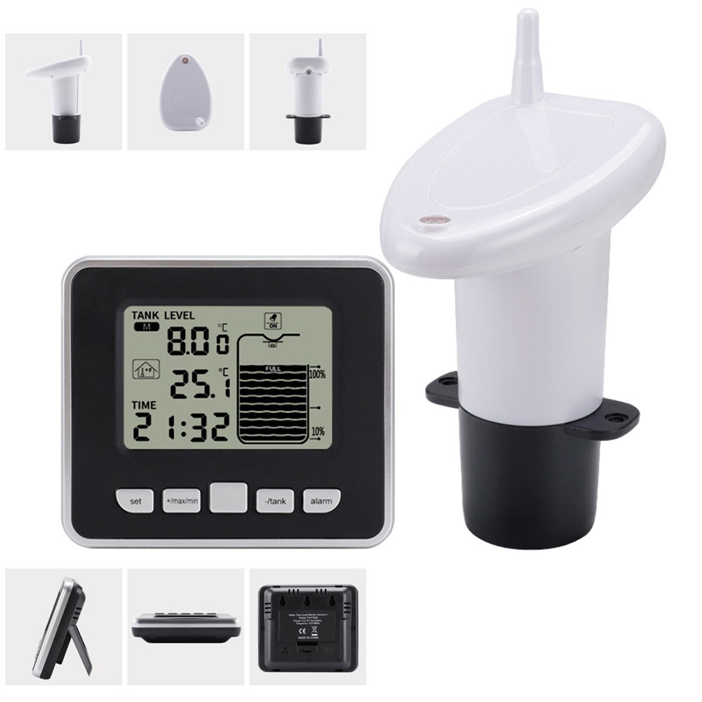Efficient water tank level gauge with accurate indoor temperature monitoring