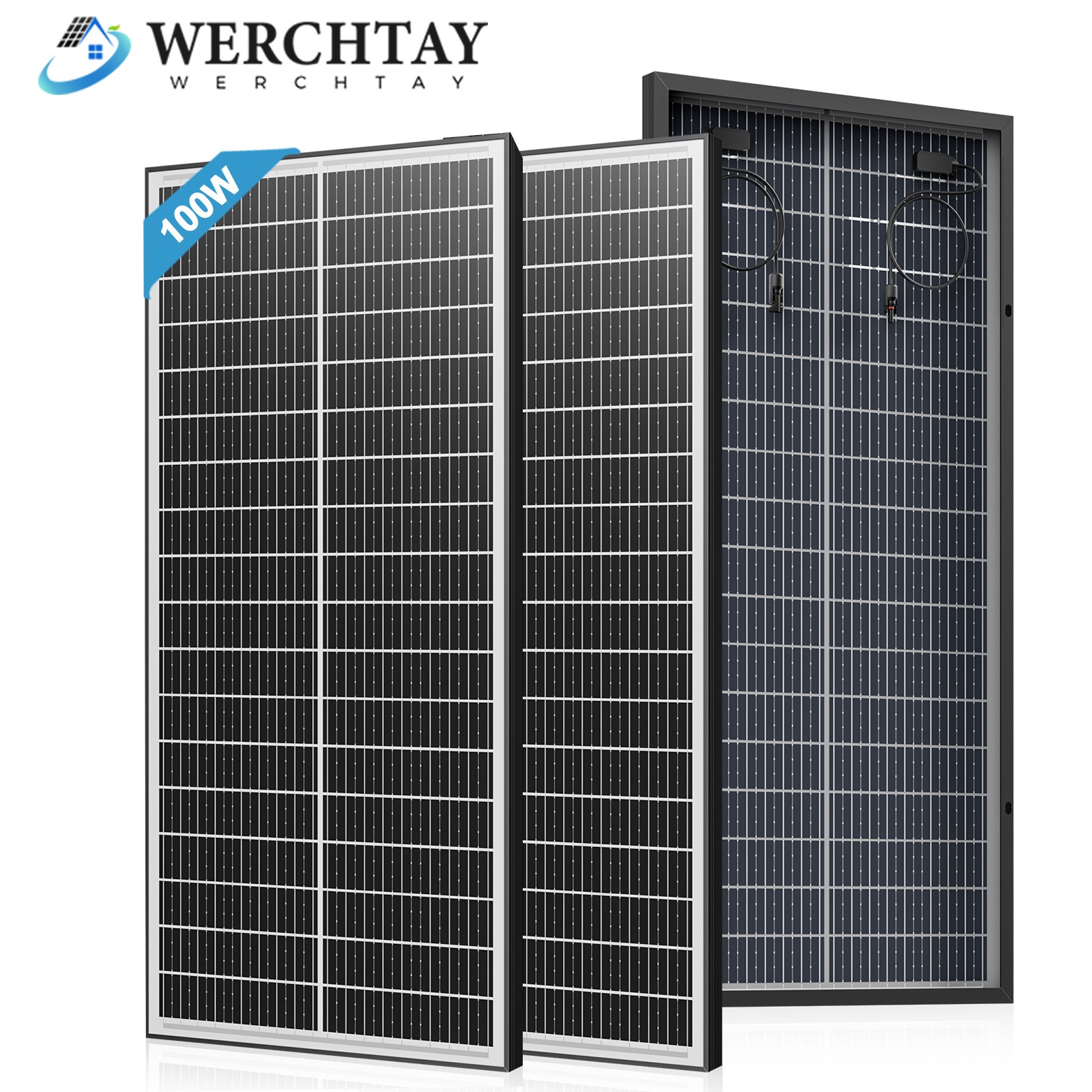 100W (200W) Bifacial Solar Panel Mono 12V 18BB Mono N-Type PV Home RV Off Grid