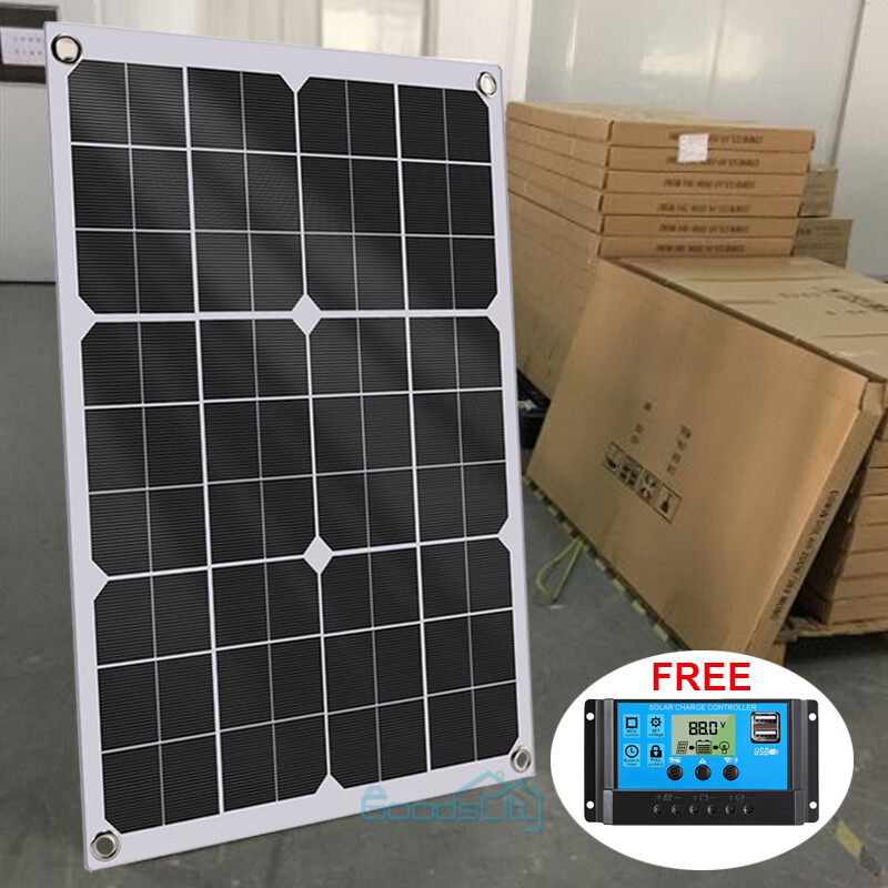 100W Watt Mono Solar Panel 12V Charging Off-Grid Battery Power RV Home Boat Camp