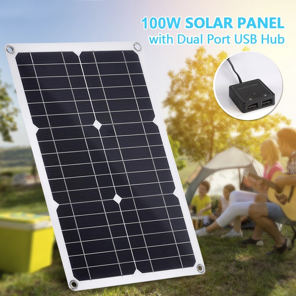 100 Watts Solar Panel Kit 100A 12V Battery Charger with Controller Car Bus Boat