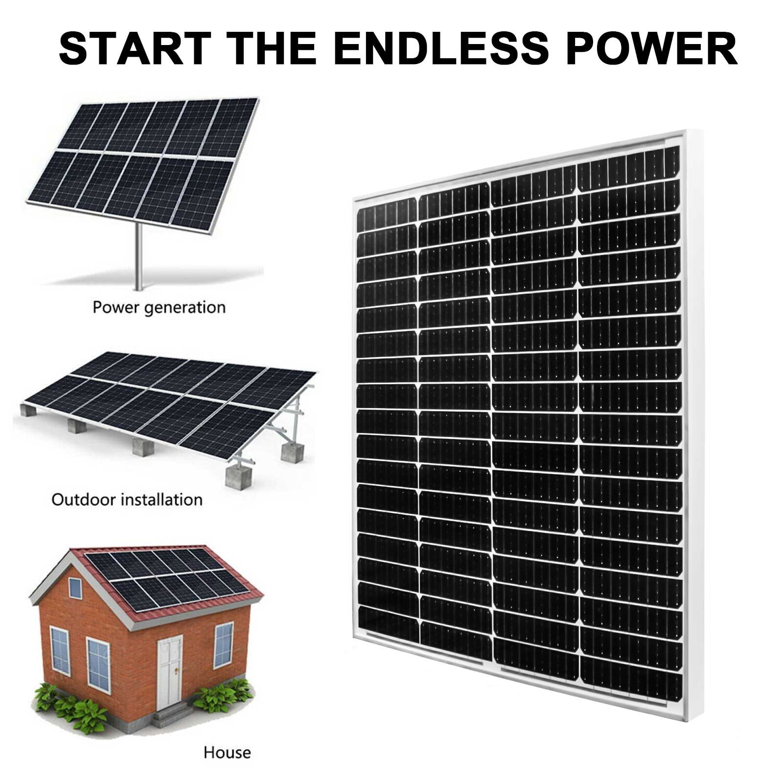 240W 12V Monocrystalline Solar Panel Solar Module For Home Roof Caravan Camping