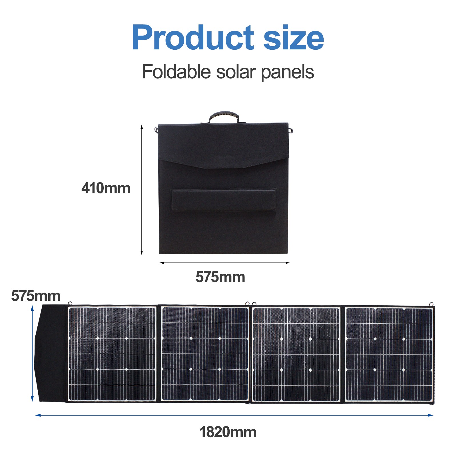 EASUN 160W 18V Foldable Solar Panel W/ Cable and 4 types of connectors Brand New