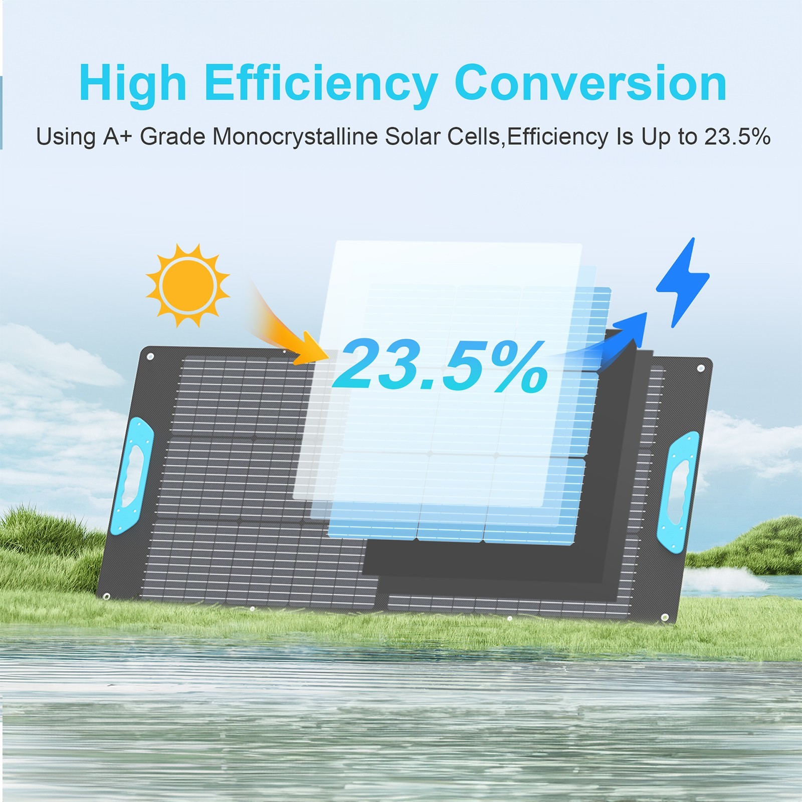 E-POWO 110W Solar Panel Foldable IP67 for Ecoflow RIVER 3 Portable Power Station