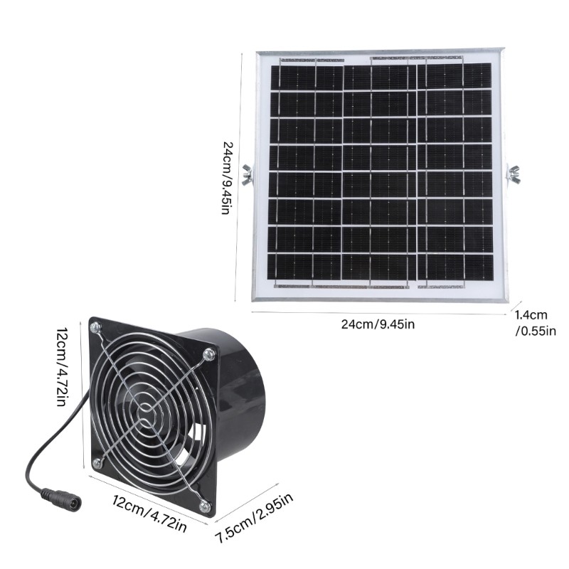4.7×4.7 Foot Solar Distribution Fan With 3.9 Foot Channel For Window Venting