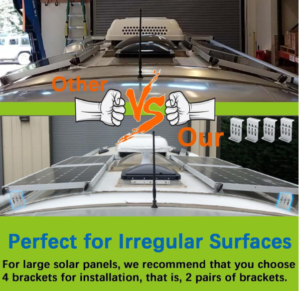3set RV Solar Panel Mounting BracketsKit, Adjustable Tilt Z-Bracketswith