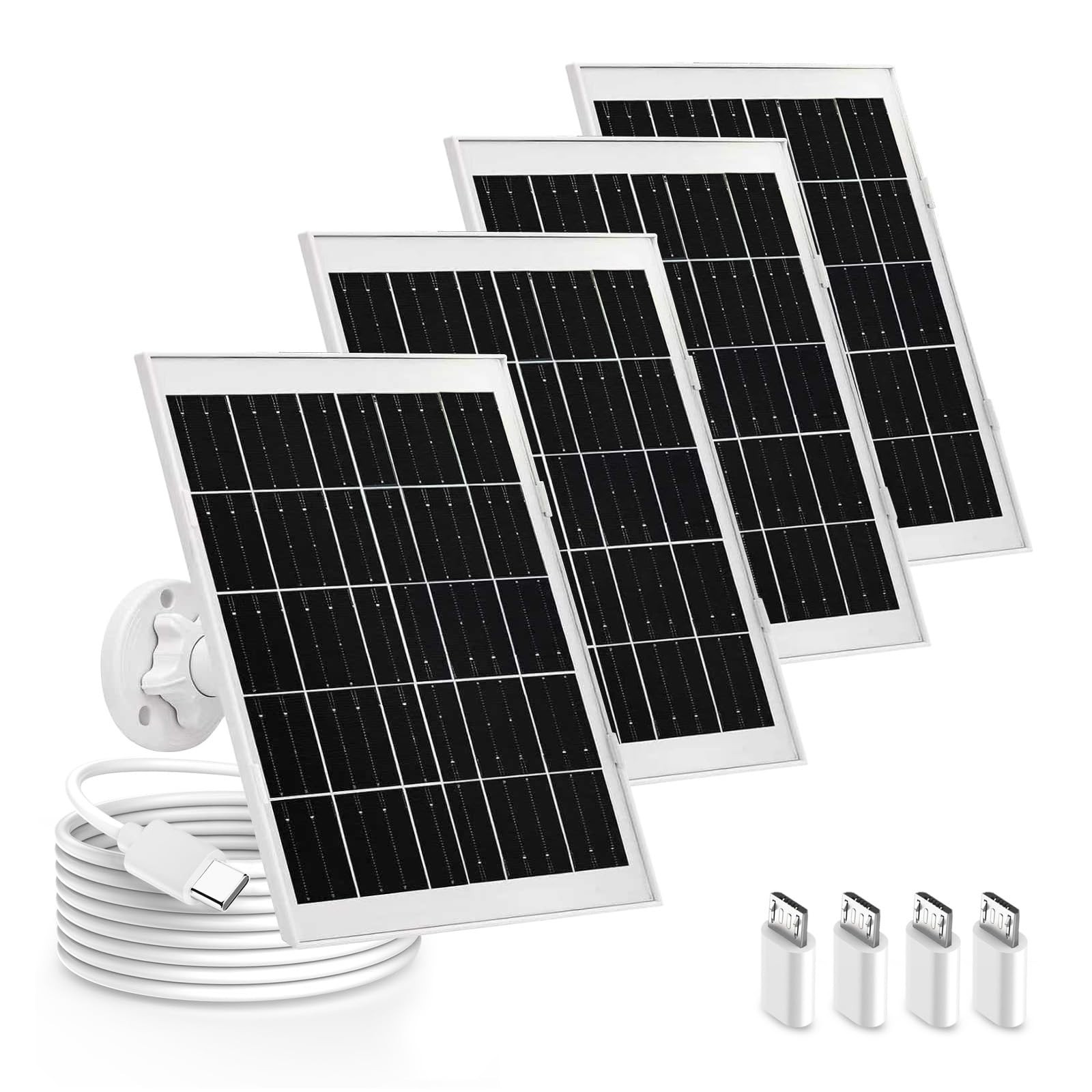 4 Pack 8W Solar Panel Charger for Arlo Essential Cameras & Pro 2K – Outdoor Use
