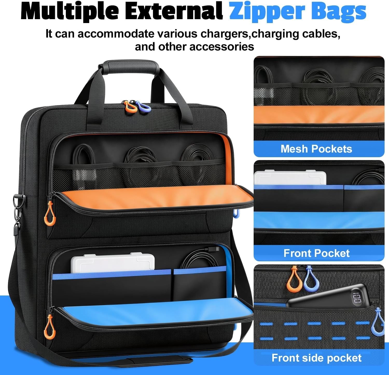 Solar Panel Storage Bag, Padded Carrying Case Fits for 2 Panels, Water-Resistant