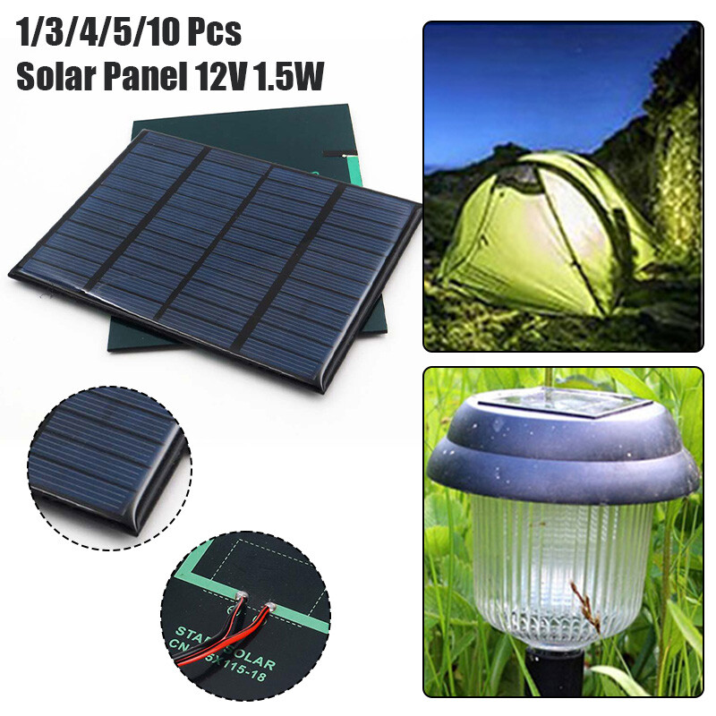 1/3/4/5/10 Pcs 12V 1.5W DIY Solar Power Cell Phone Charger Panel Outdoor Camping