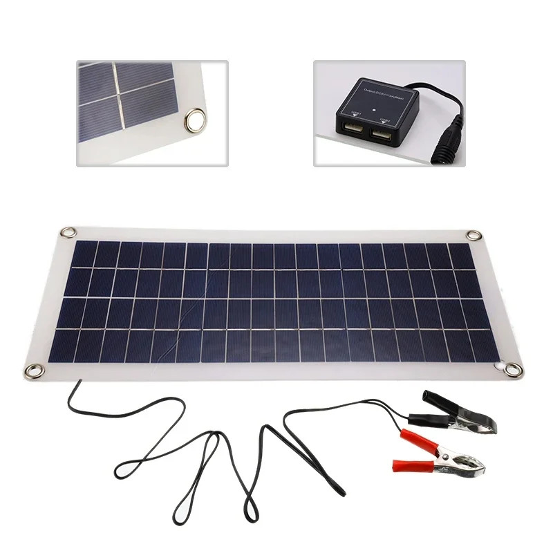 Solar Panel Kit 30W 12V Dual USB Output Solar Cells Solar Panel 20A 30A 40A 50A