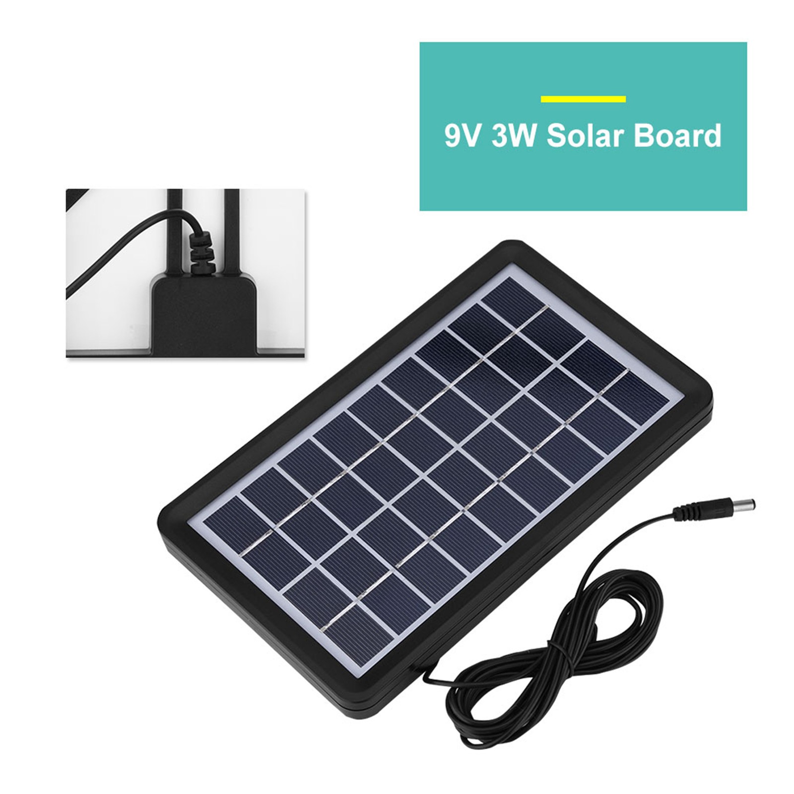 9V 3W Solar Board Waterproof 93% Light Transmittance Poly Silicon Solar Cell NEW