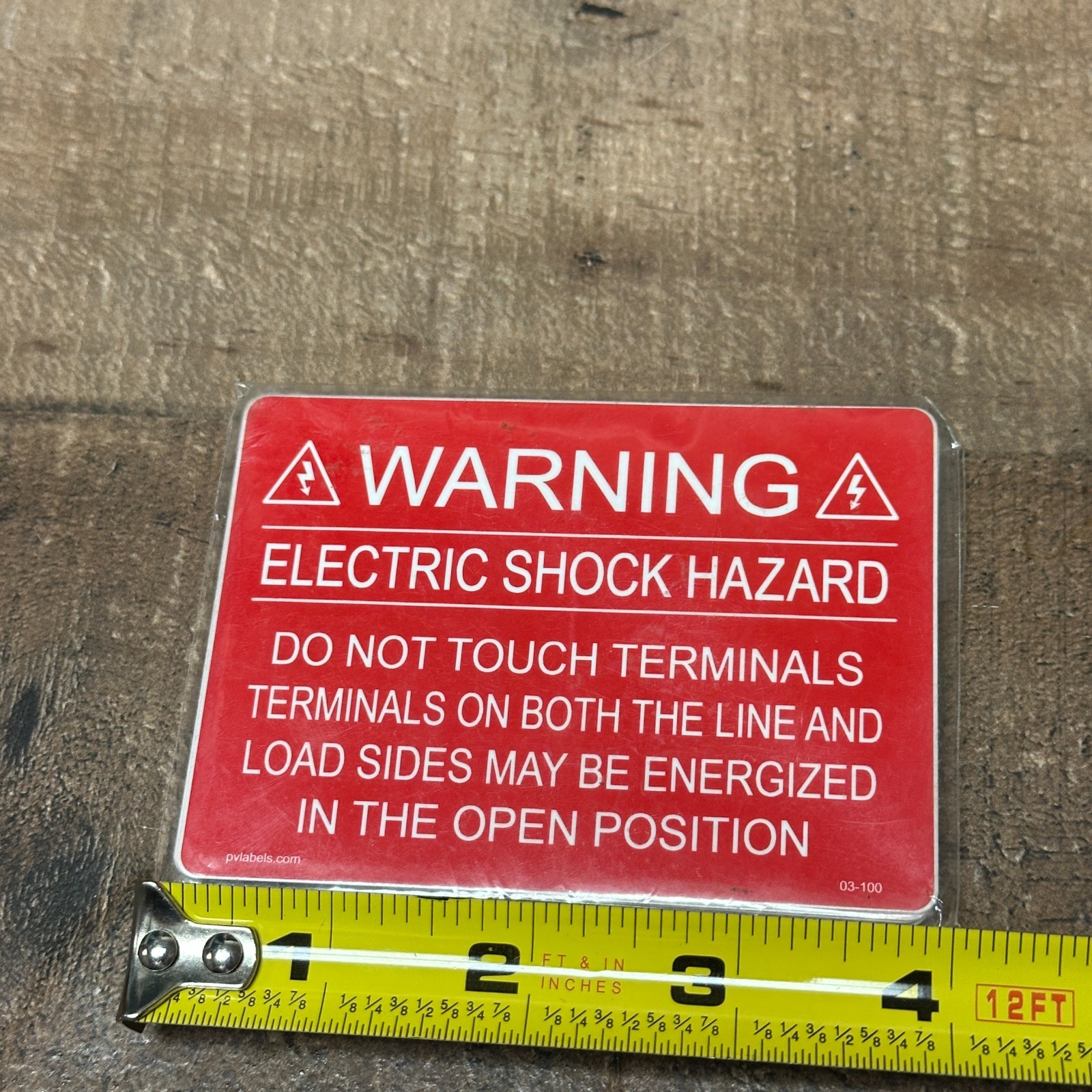 3″ x 4″ WARNING Electric Shock Hazard Label 03-100 Solar PV Do Not Touch 10 Pack