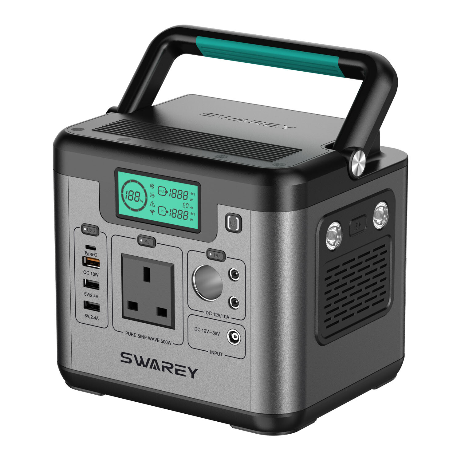 166- 518Wh Solar Generator Portable Power Station with 100W Foldable Solar Panel
