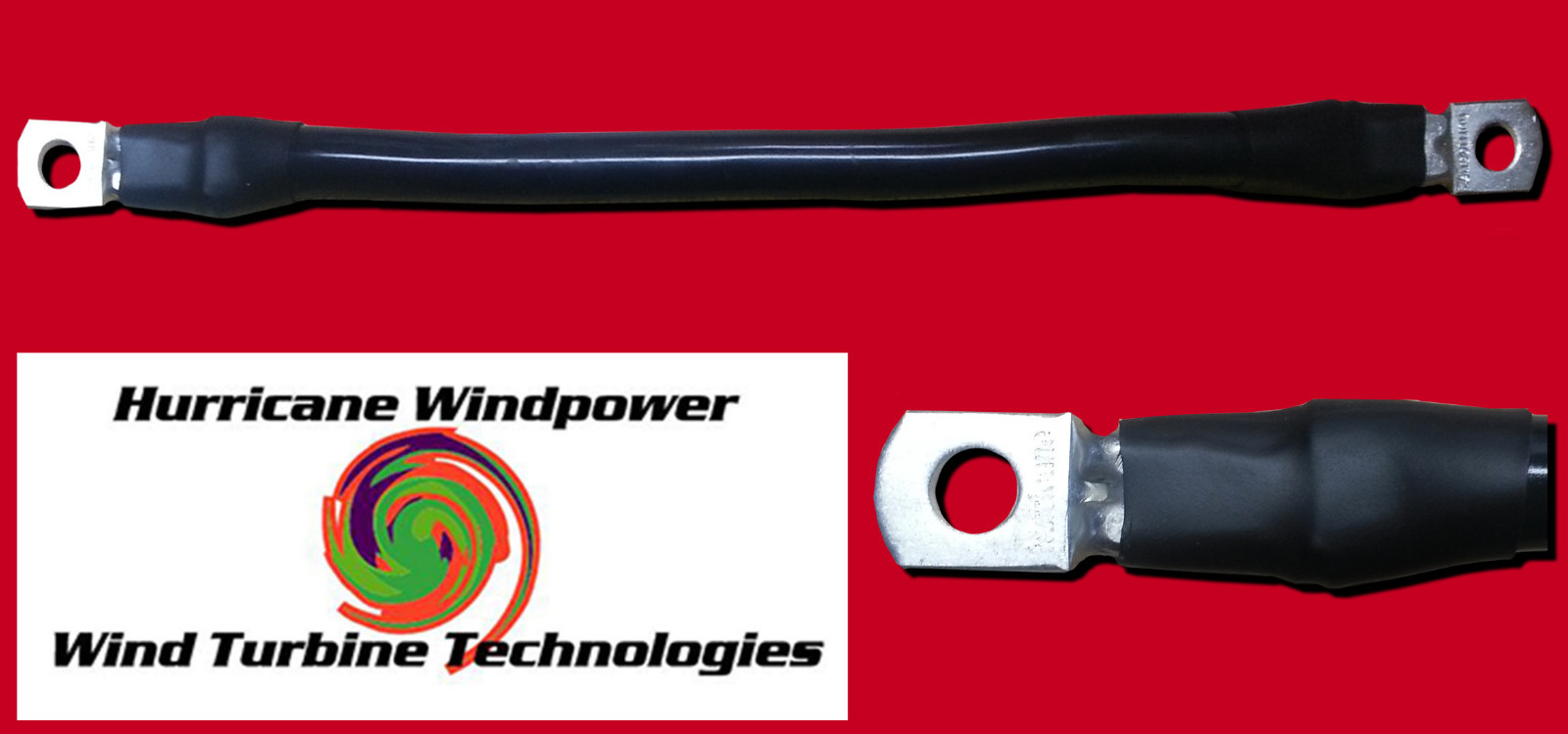 Battery Interconnect Cable Black 6 Inch 2/0 AWG for Solar Panel Wind Generator