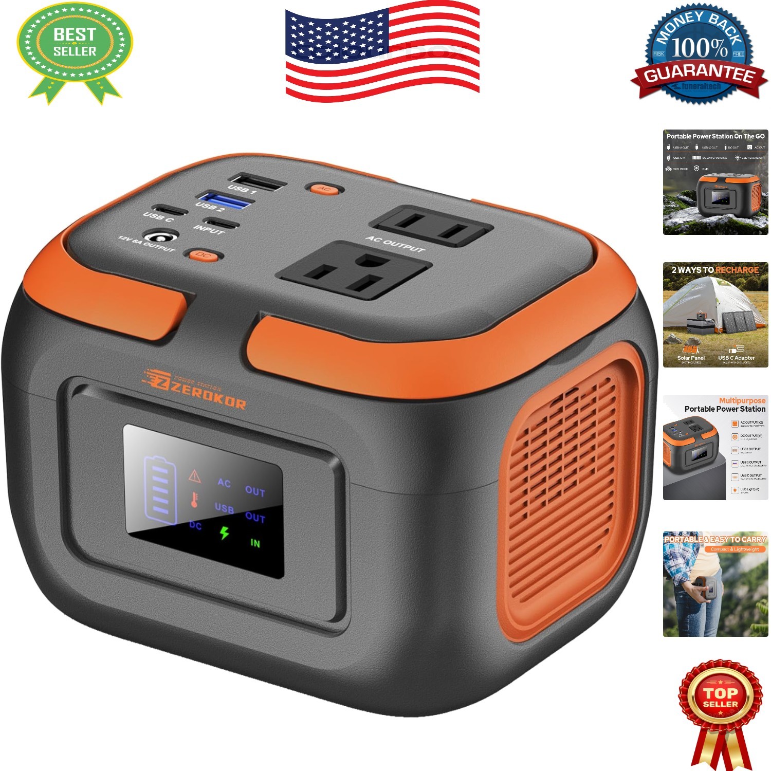 120W Portable Power Station: Reliable Power Bank with AC Outlet for Adventures