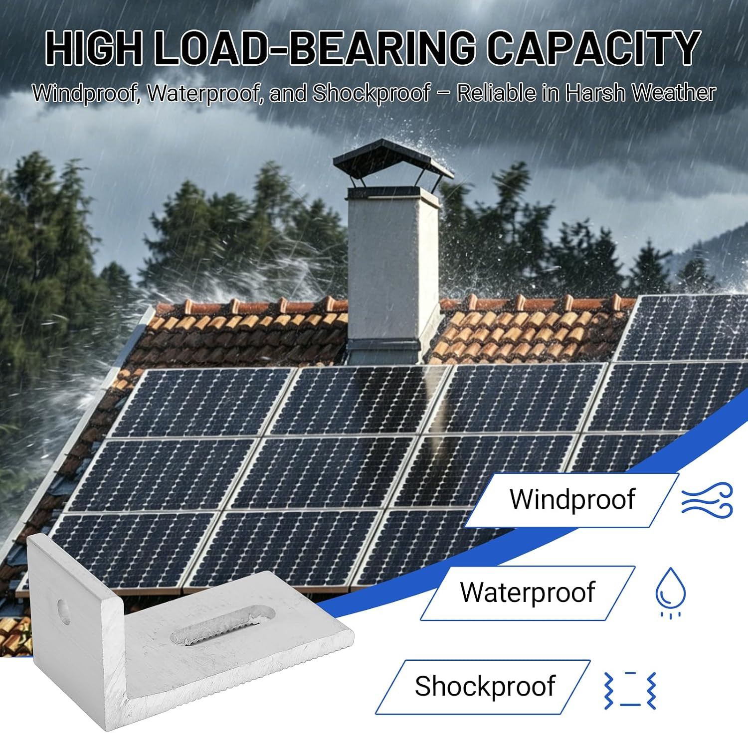 10Pcs L Foot Solar Mount, Aluminum Alloy Photovoltaic Panel Mounting Bracket, Ph