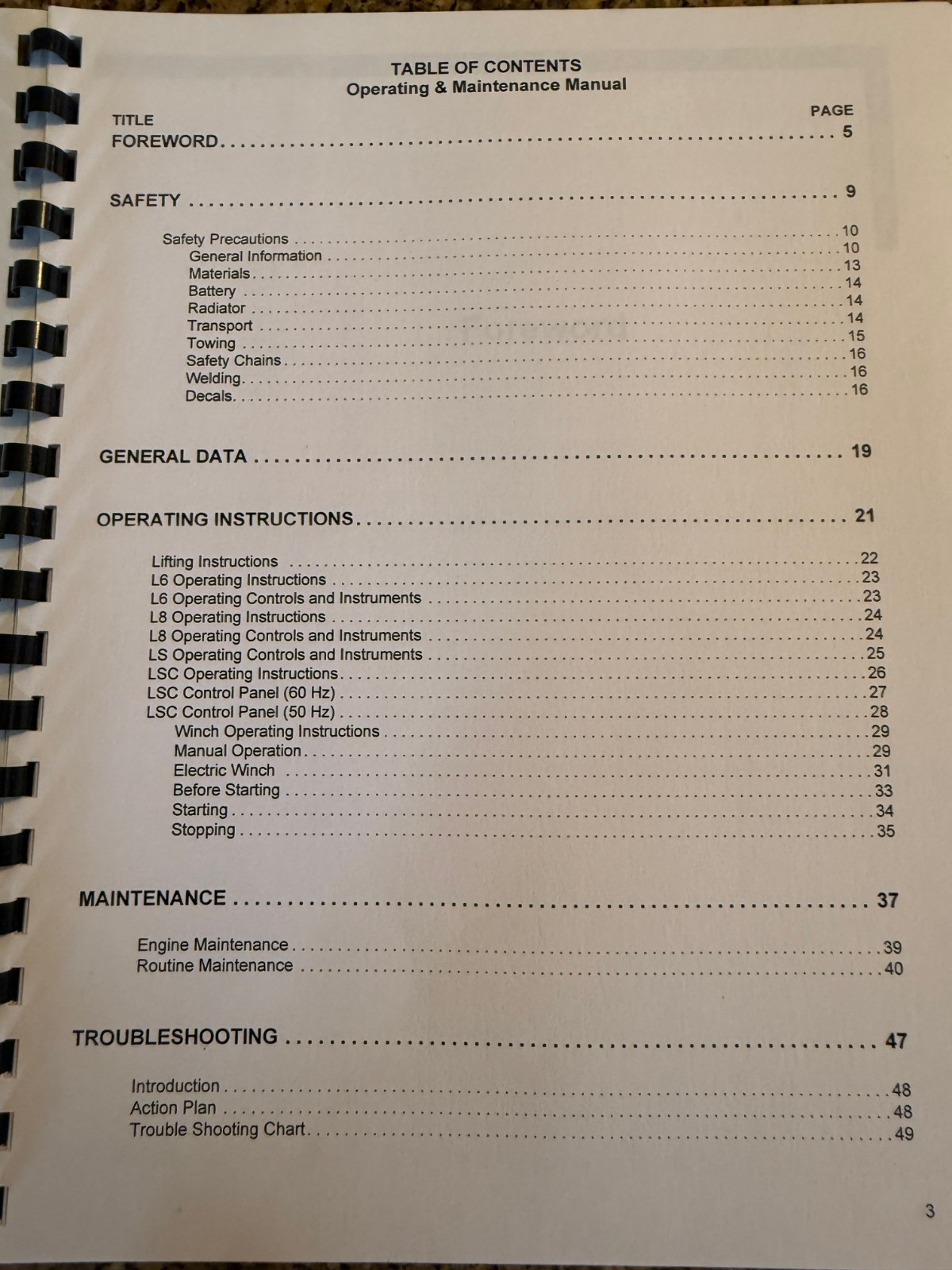 Doosan Operation and Maintenance Manual Light Tower D48,49,56,E06,83,84