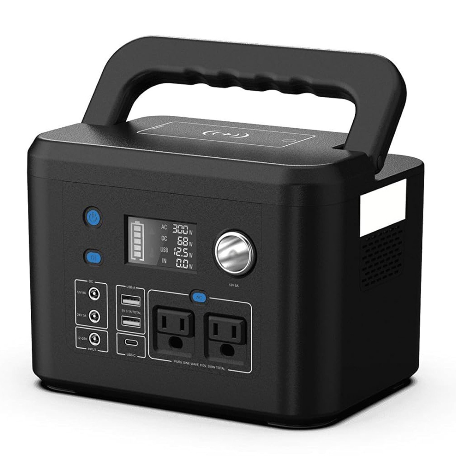 Portable Power Station 350W 260Wh Battery Charger Camping RV Solar Generator