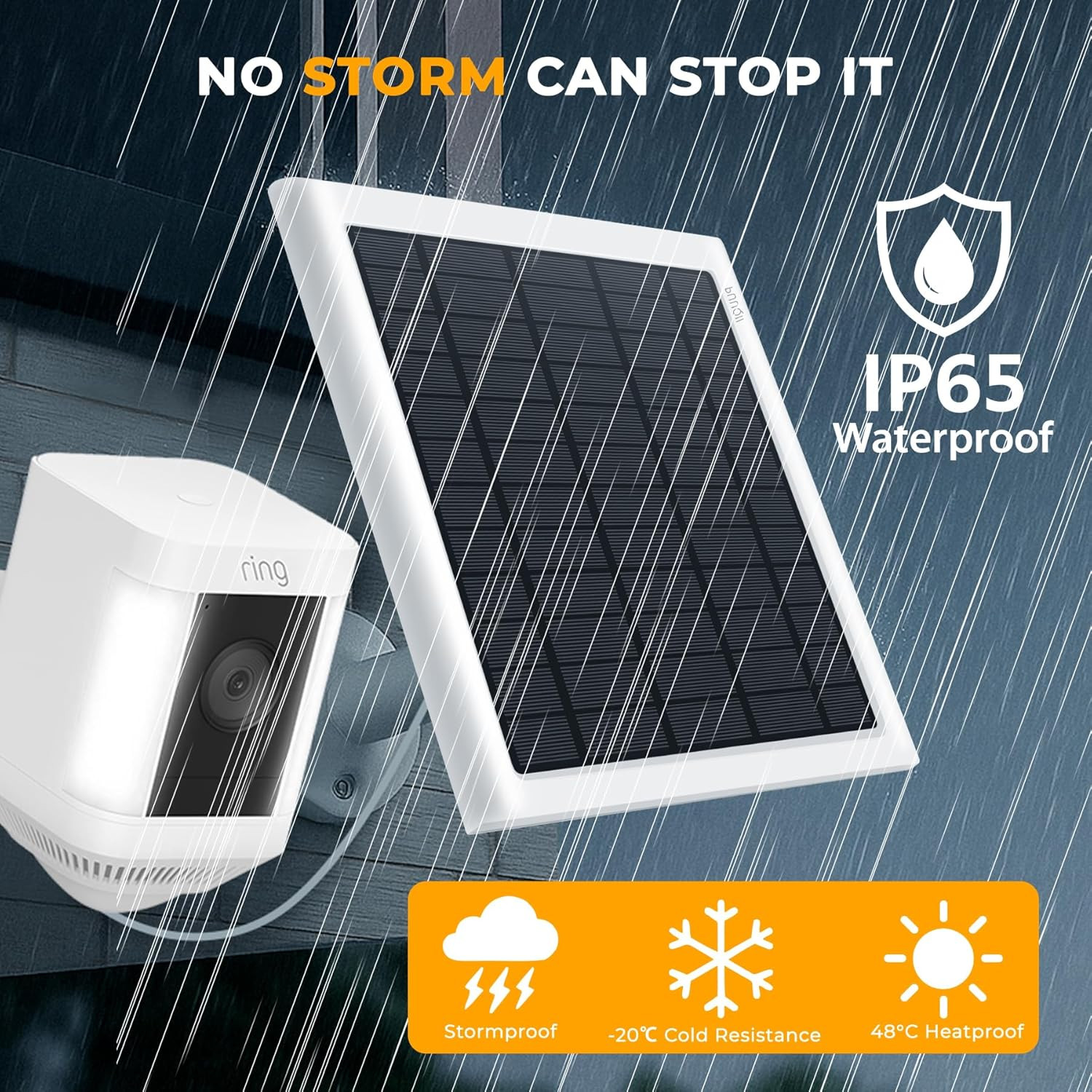 8W Solar Panel for Ring Camera, 2-Pack Solar Panel Charger Compatible with Ring