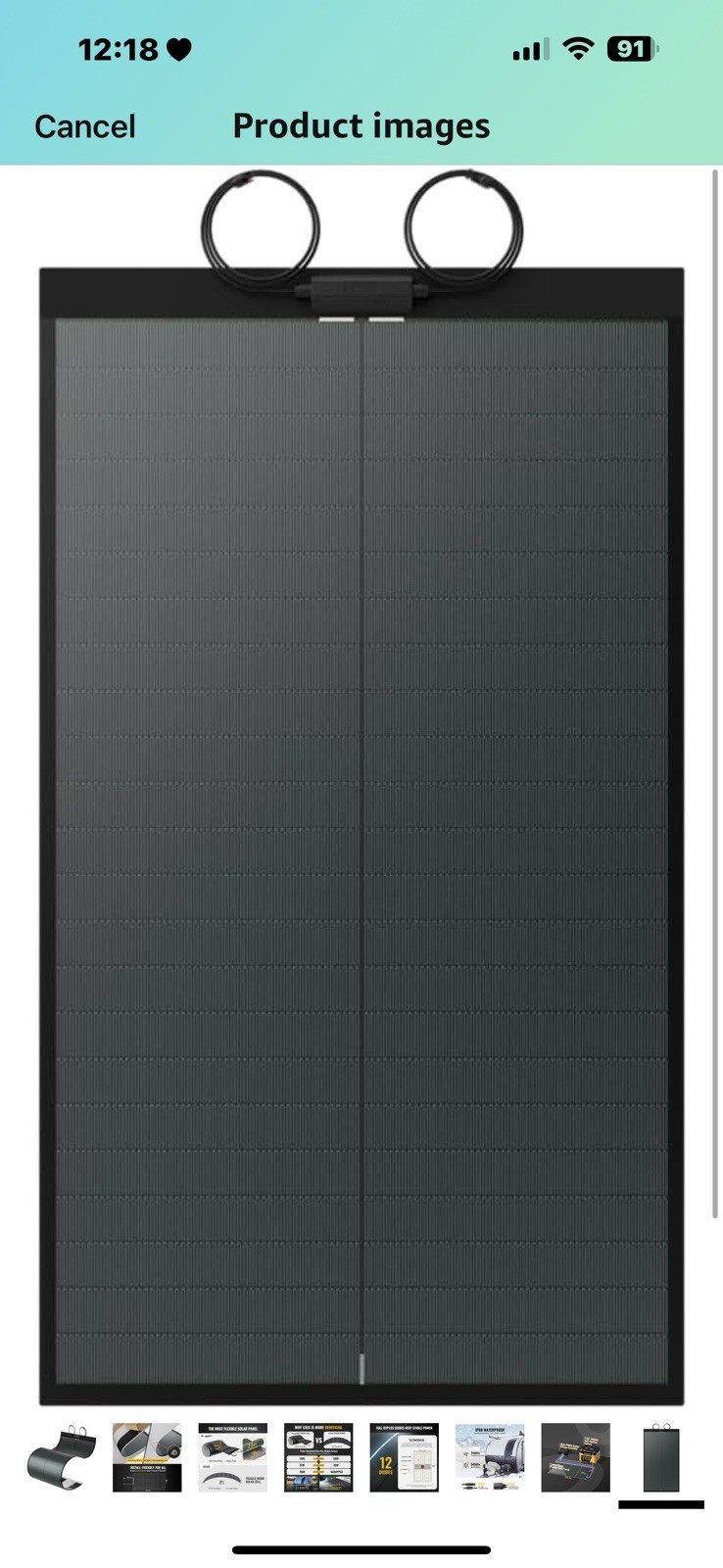 BougeRV Yuma 100W Compact Flexible Solar Panel with Tape for Easy Installation