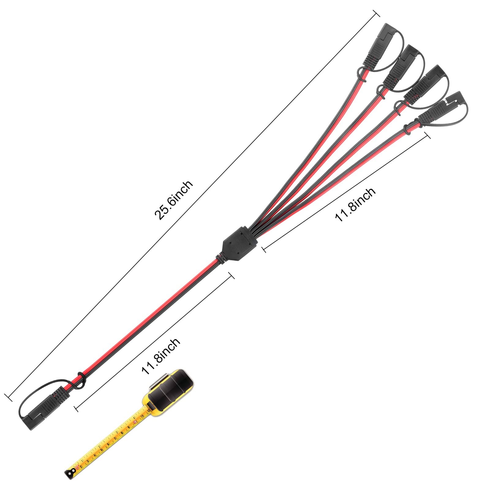 12AWG SAE Y Splitter Extension Cable with SAE Polarity Reverse Adapter 2 FT S…