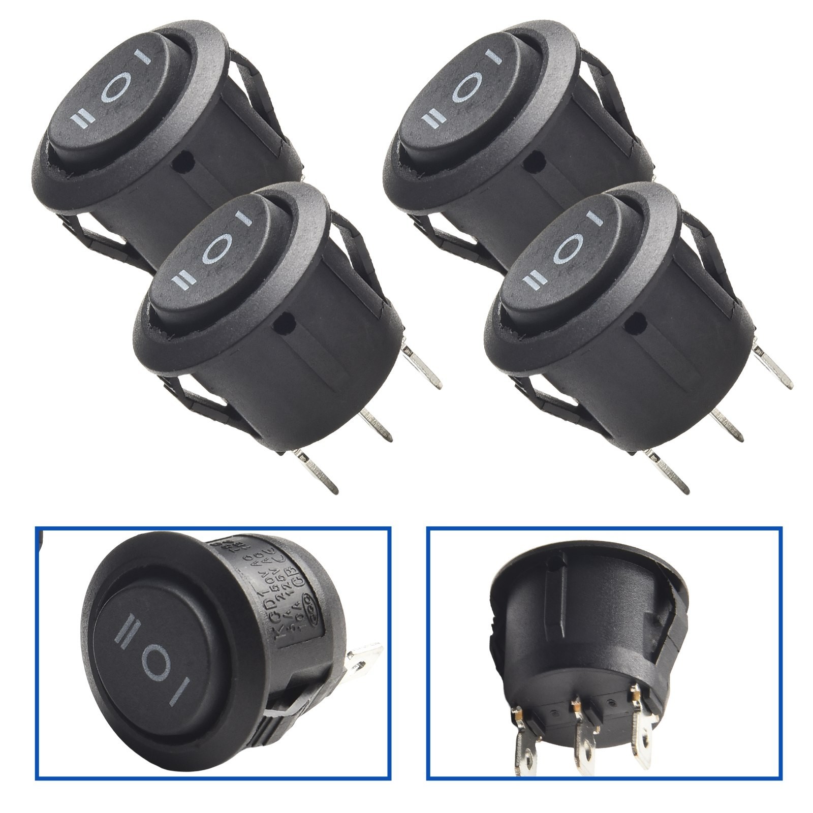 Convenient Package of 4 Momentary Rocker Switches 3 Pin 3 Position ON Off ON