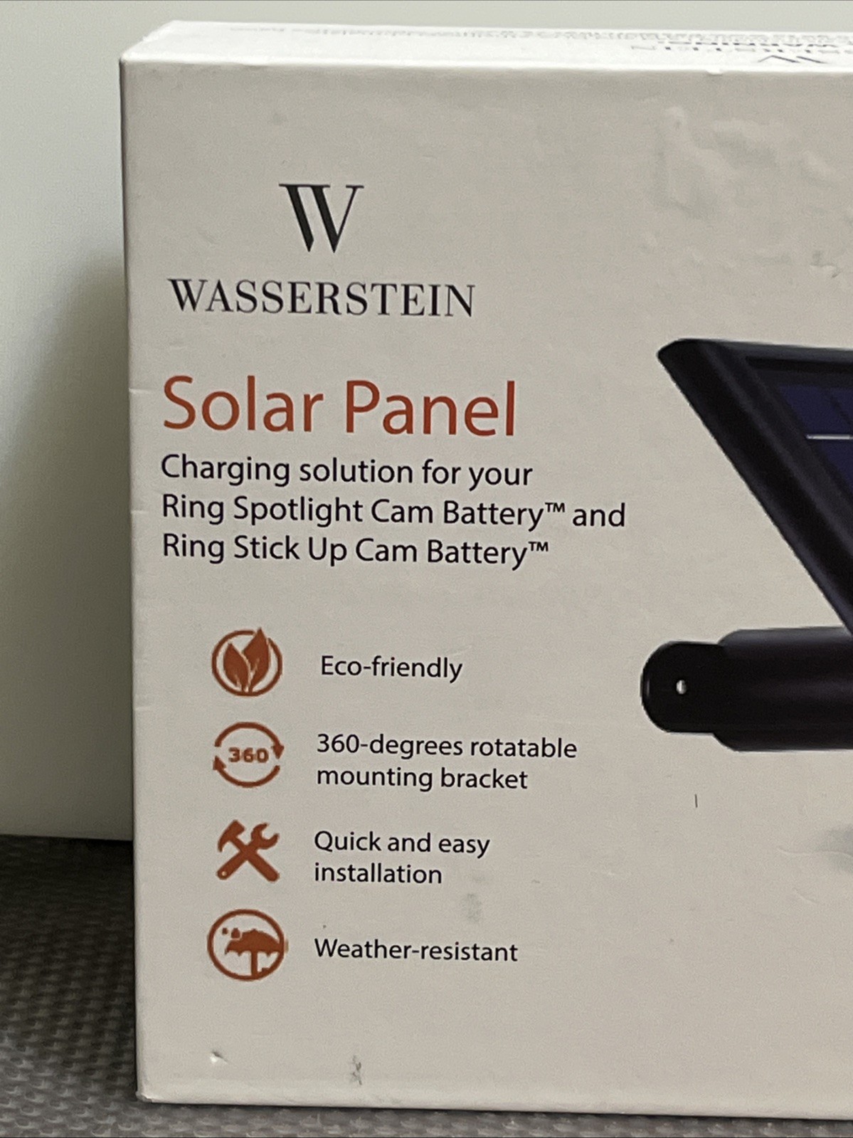 Wasserstein Solar Panel For Ring Spotlight and Stick Up Cam Battery NEW