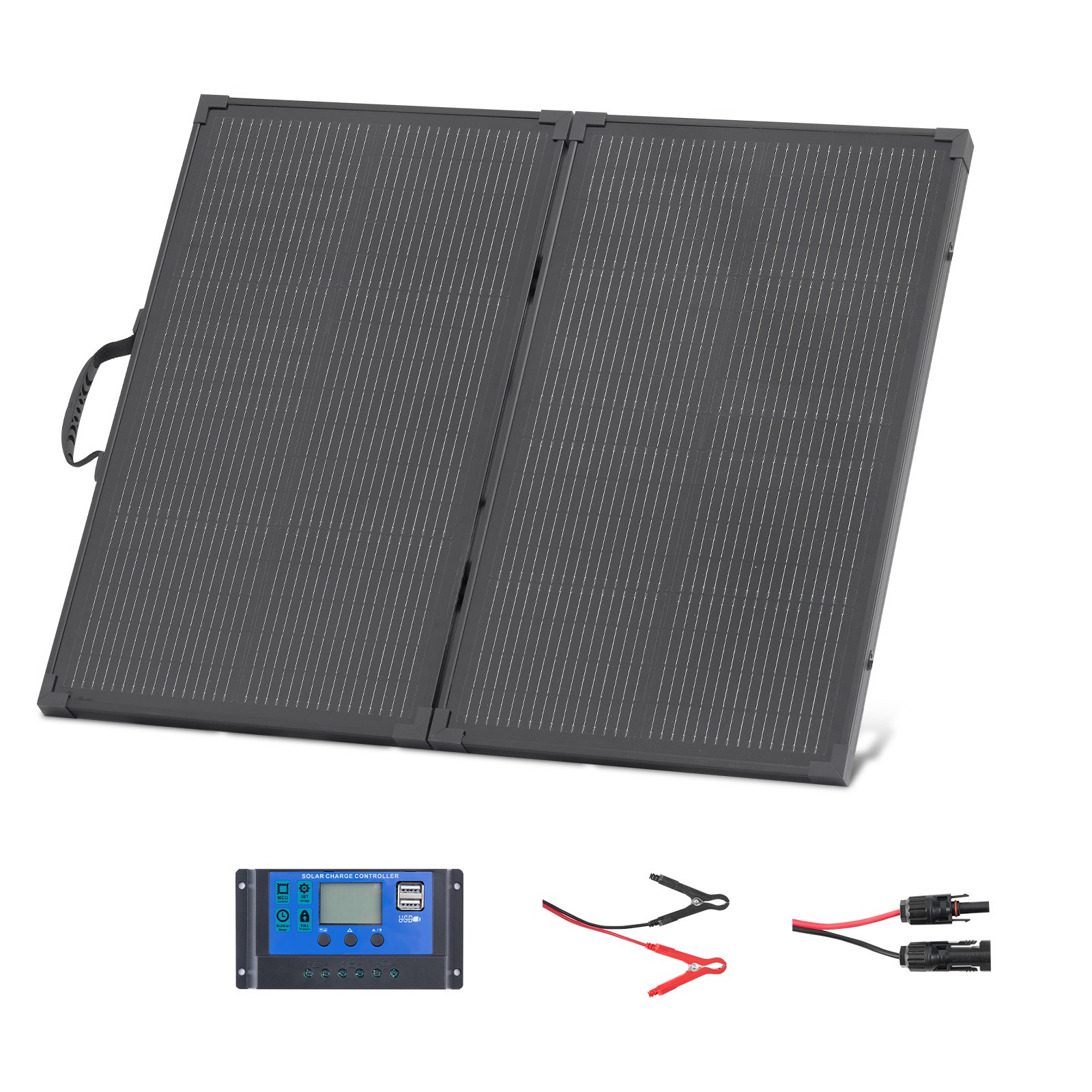 Uimoso100W Foldable Solar Panel with 30A Controller for Portable Power Solutions
