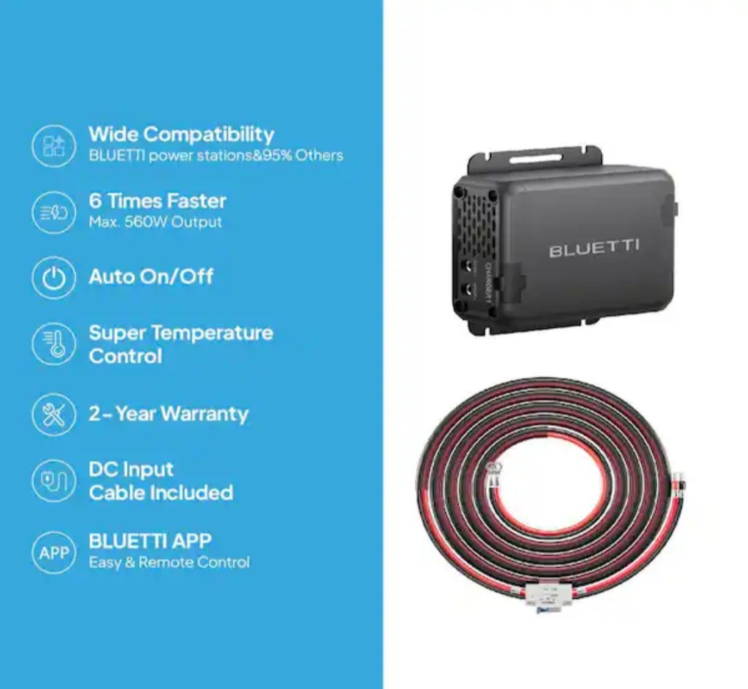 BLUETTI Charger 1 560W Alternator Charger Fast DC-DC Charger for Power Stations