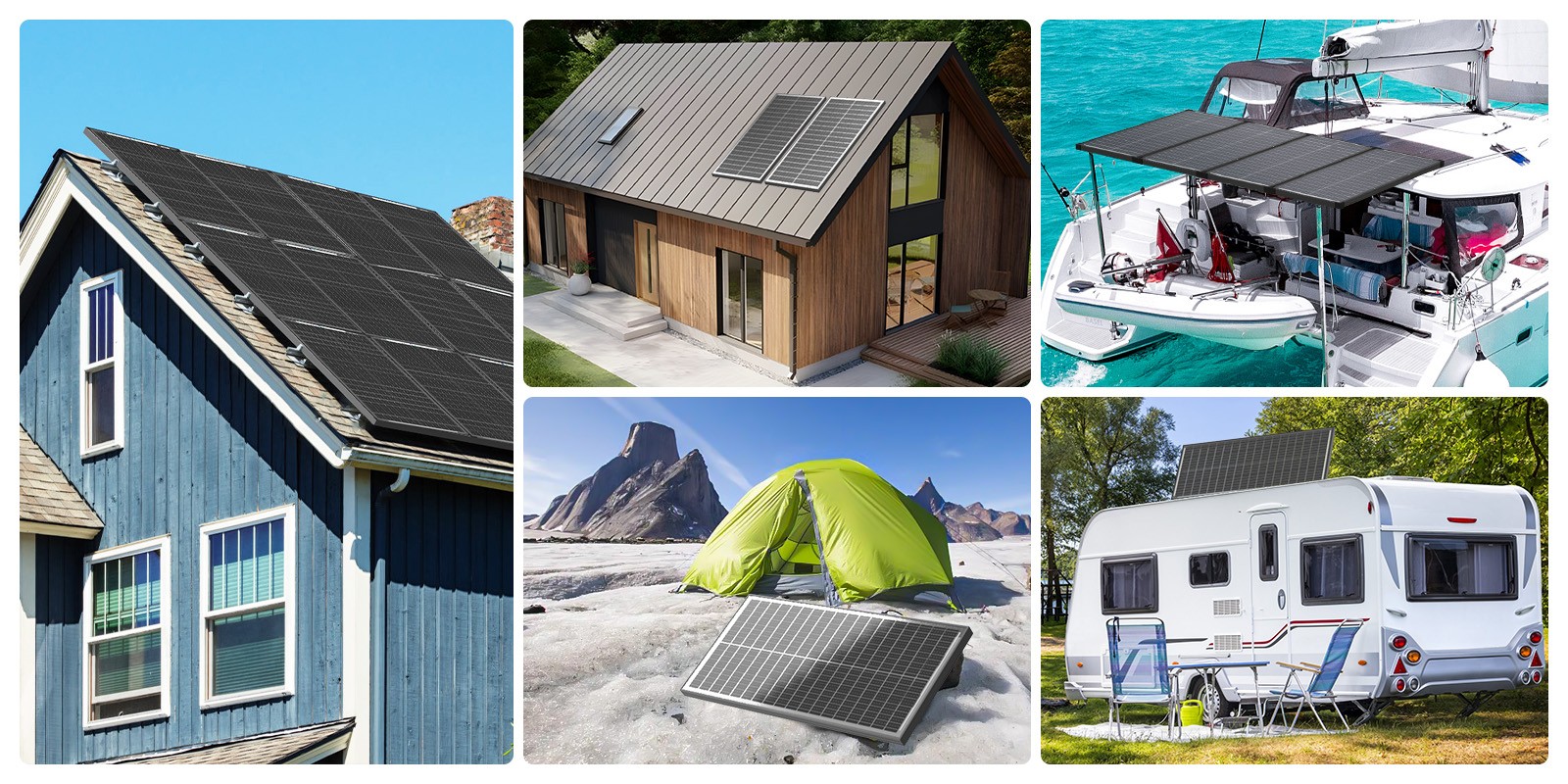 100W 200W 300W 400W 500W 1000W Bifacial Solar Panel 12V 18BB Mono Home RV Power
