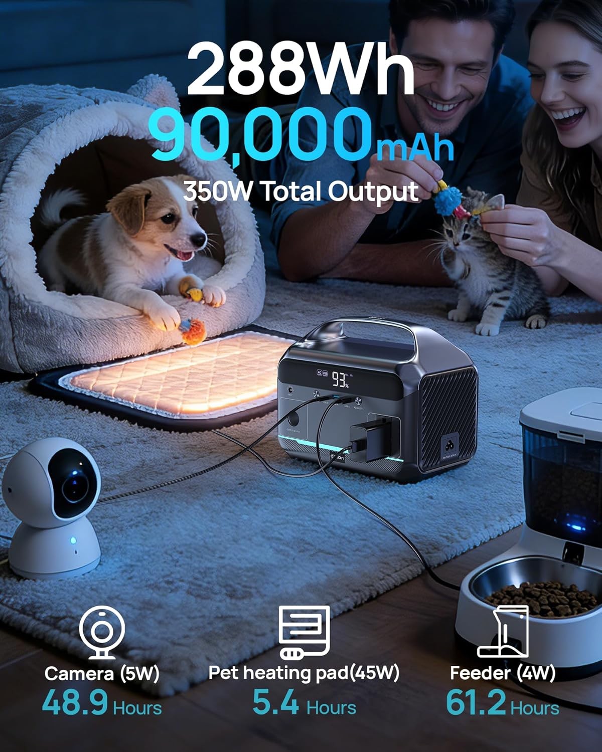 288Wh Solar Generator with 60W Panel LiFePO4 Battery