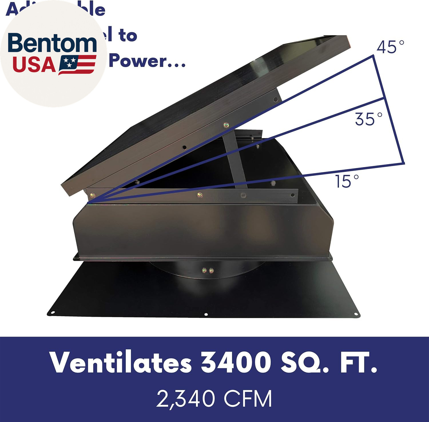Builder Series 40 Watt Solar Attic Fan – Includes 110V Adapter for Auto-Run Nigh