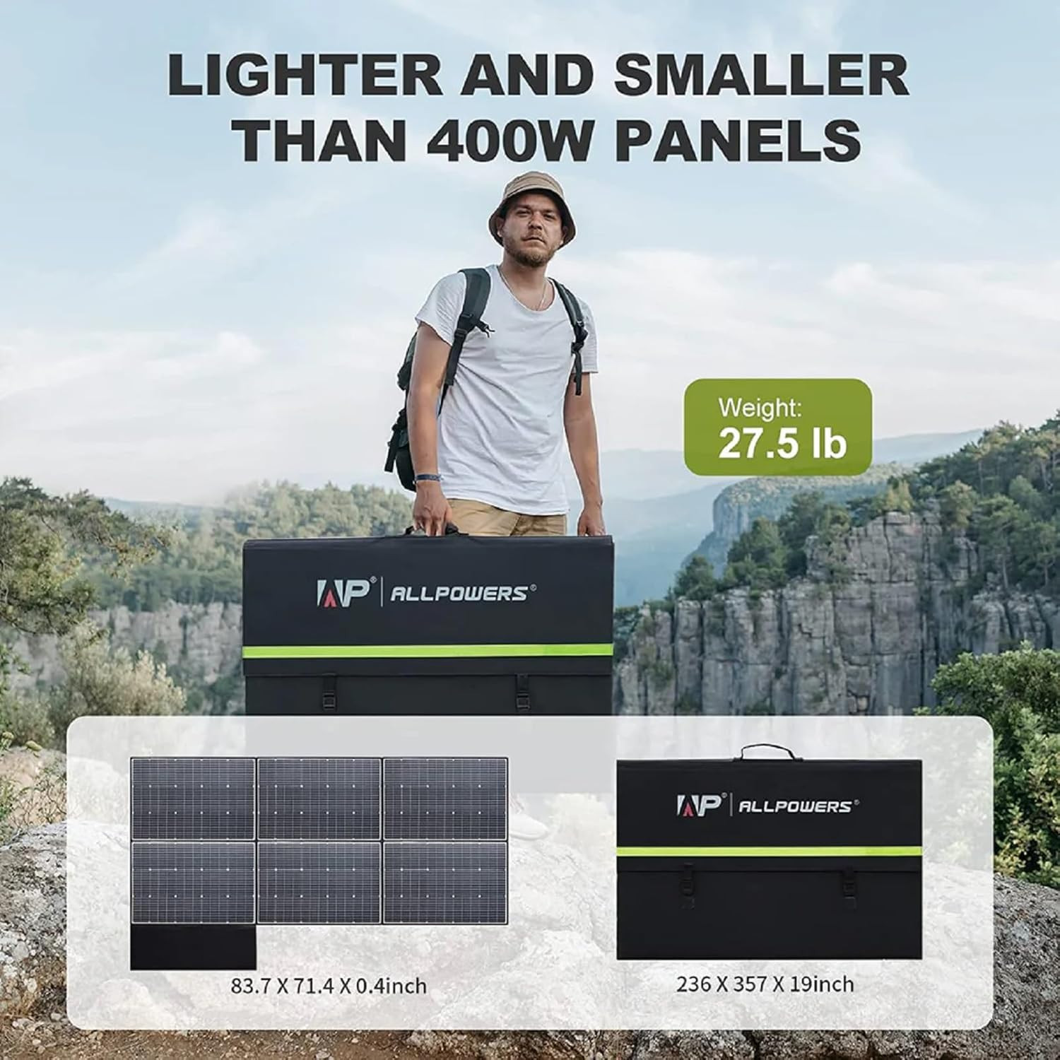 SP039 600W Portable Solar Panel, Foldable Solar Charger with 24% High Efficiency