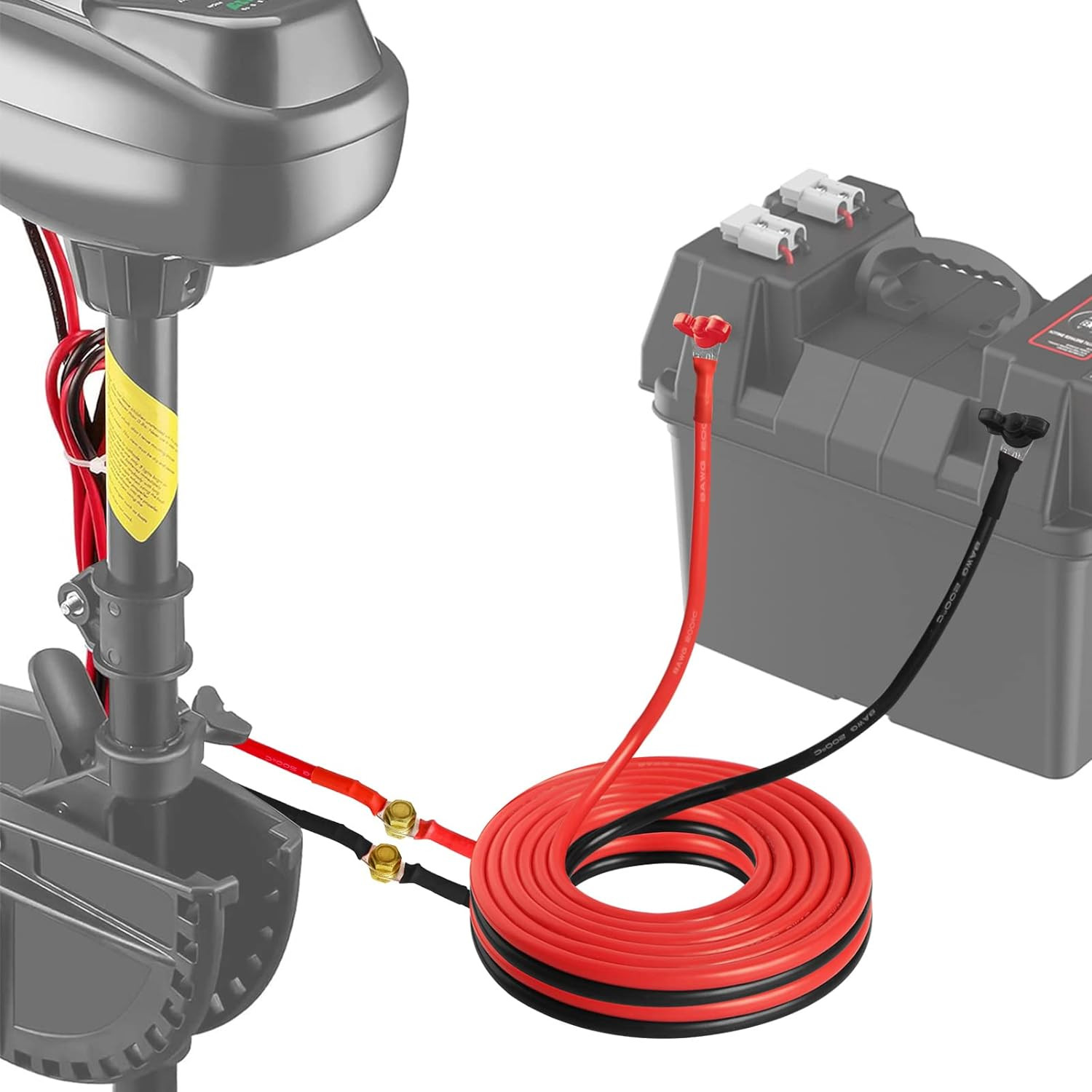 Trolling Motor Battery Cable Extension Wire Kit-10 Feet 8 Gauge Wire for Extendi