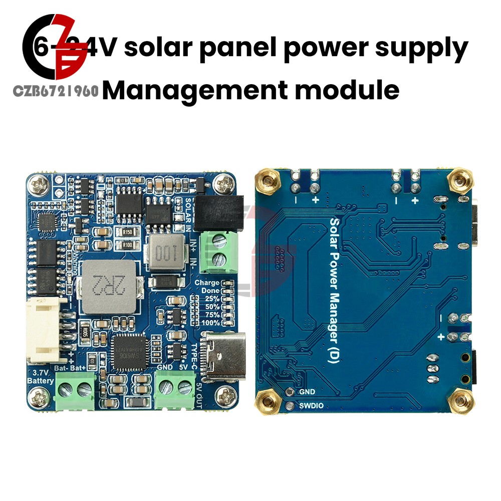 6-24V Solar Panel Power Management Module 5V 3A Supports MPPT, PD QC FCP SFCP