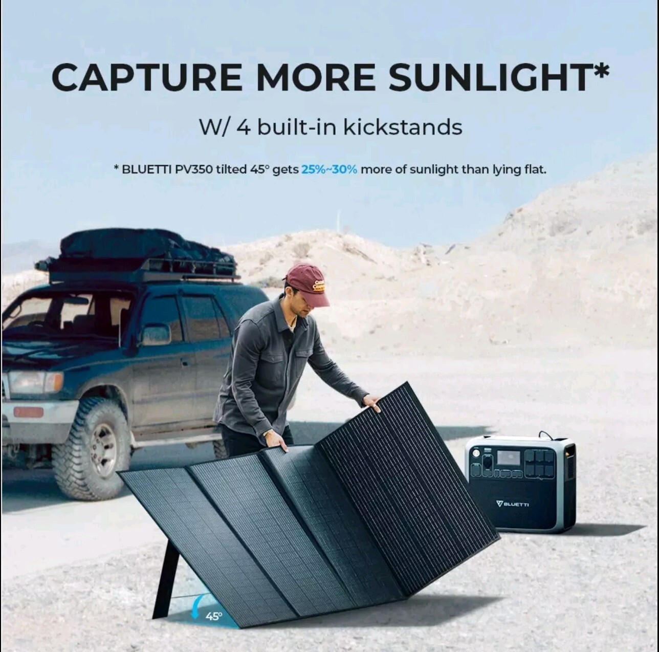 BLUETTI Solar Panel Foldable 350W Off Grid for RV Camping Home Backup