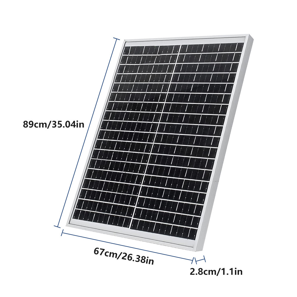 Single-sided 100W Watt 12V Solar Panel Mono HighEfficiency PV for Sunshed Roof