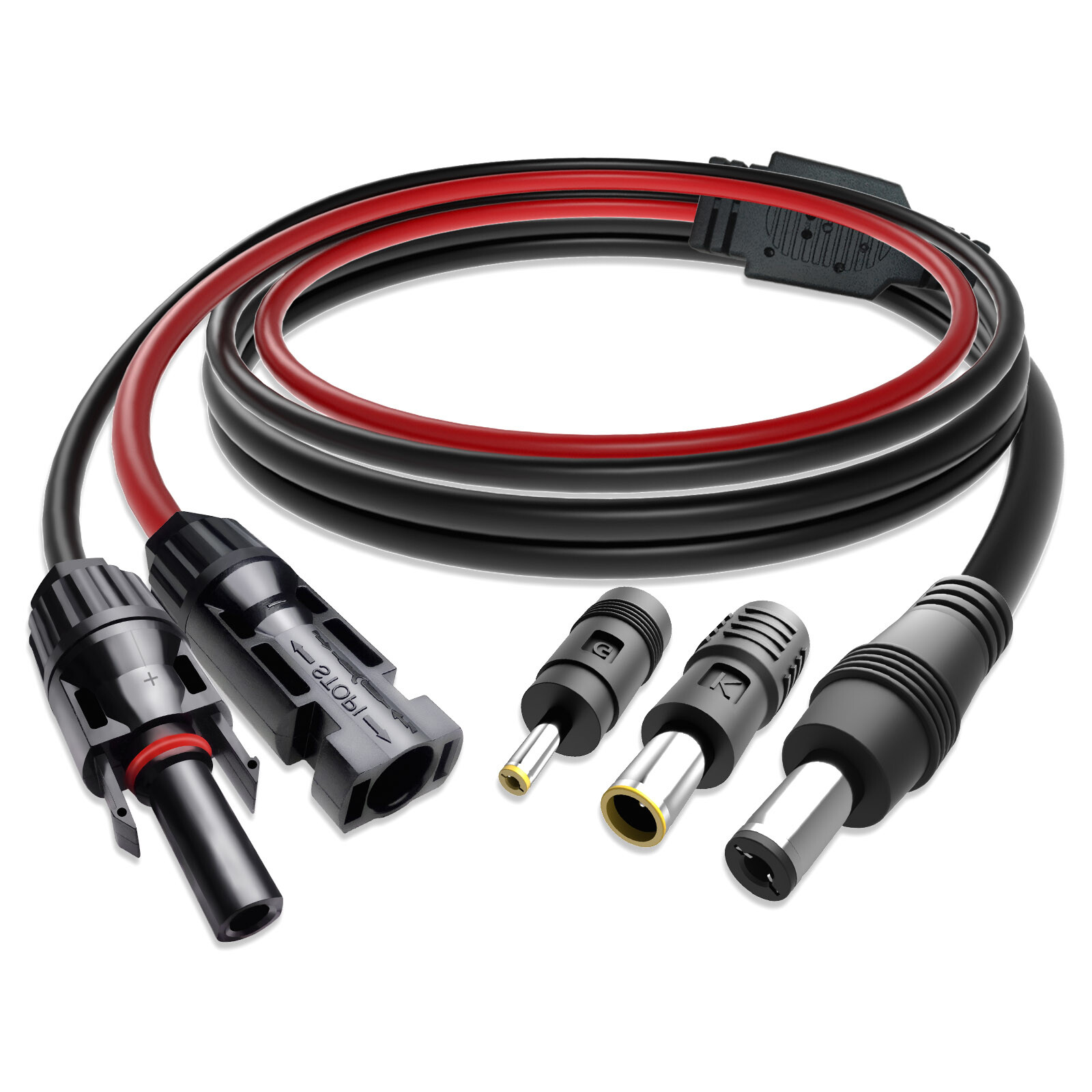 Solar Connector to DC 5.5mmx2.1mm Adapter Extension Cable 16AWG 8mm, 4mmx1.7mm