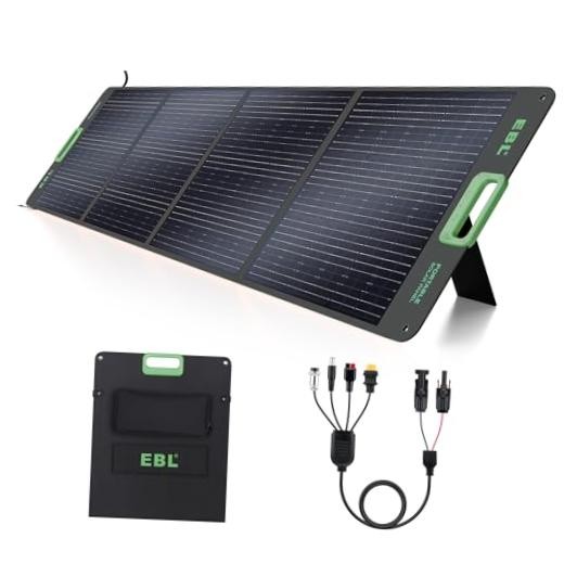 200W Portable Solar Panel, Foldable IP65 Waterproof 200 Watt Solar Panel Green