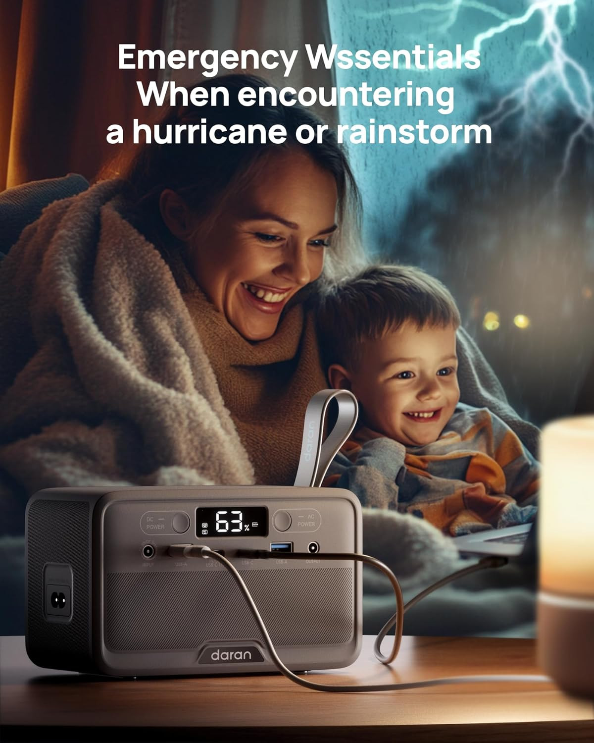 Portable Power Station 100W(200W Peak) Lifepo4 Solar Power Bank, 89.6Wh Small Ge