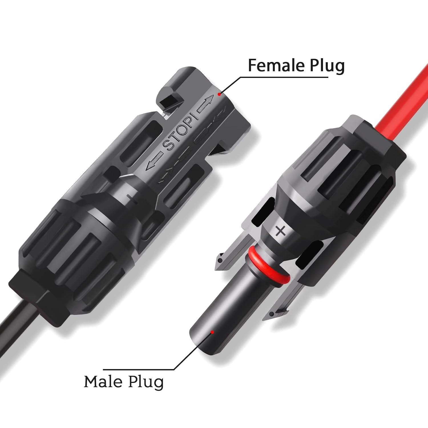 Solar Panel Connectors to SAE Adapter Cable 10AWG Solar to SAE PV Extension Wire