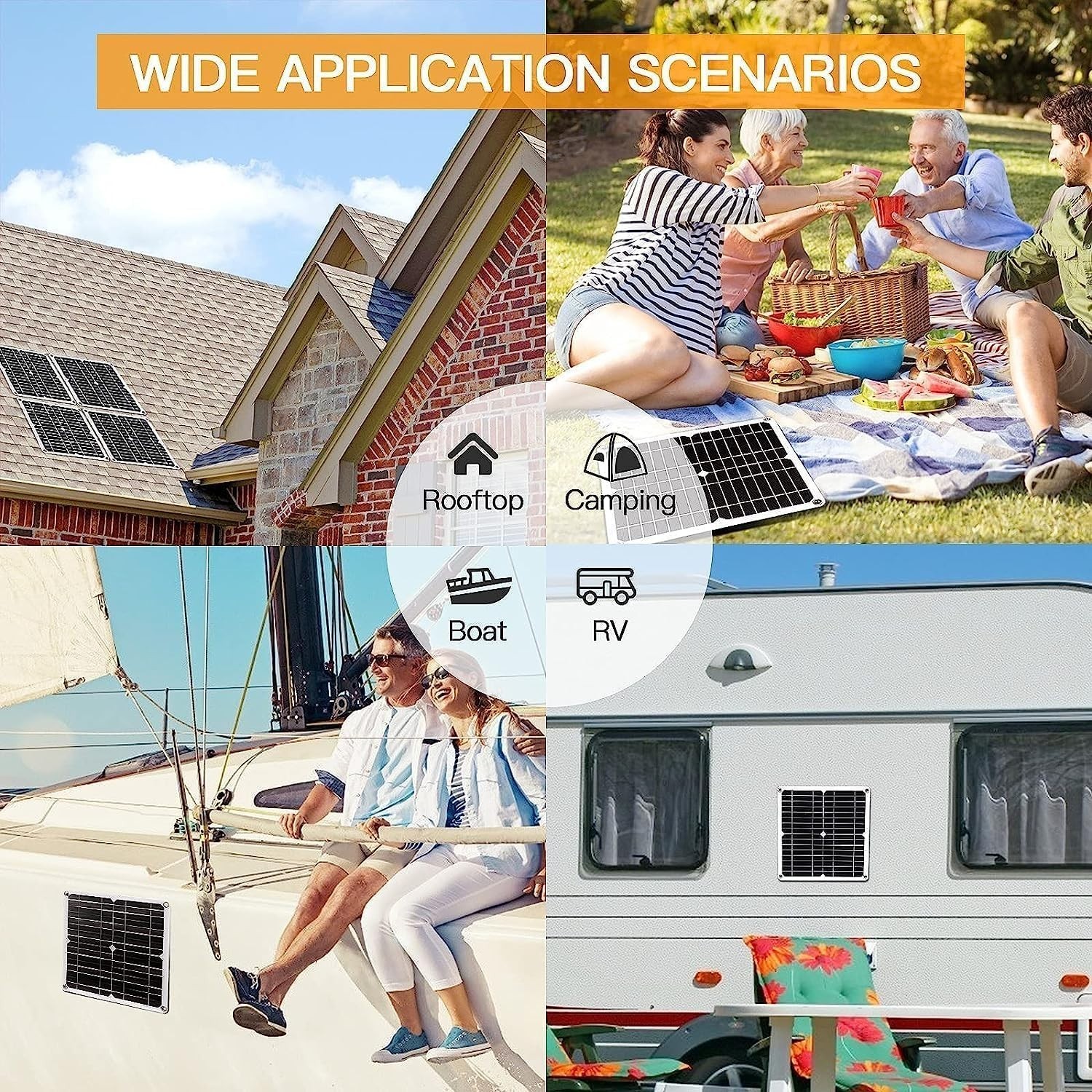 200W Solar Panel Kit with 100A Charge Controller & Extension Cable, Eco-Friendly