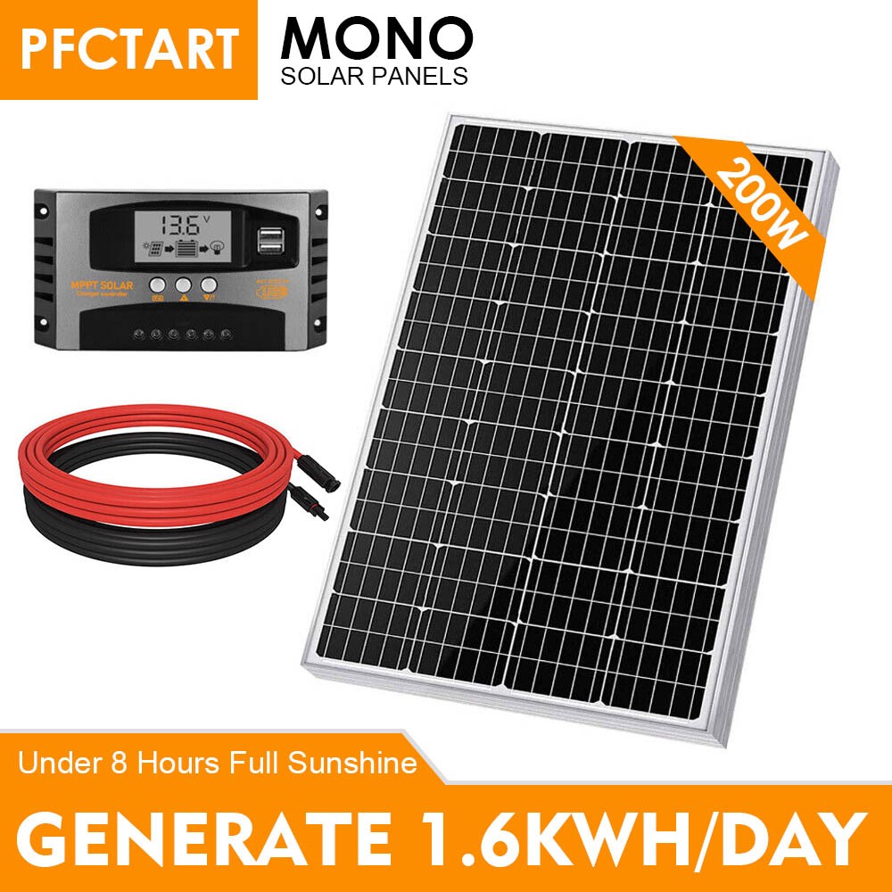 200W Watt Solar Panel Kit 12V Mono Solar Panels RV Marine Home Camping Off Grid