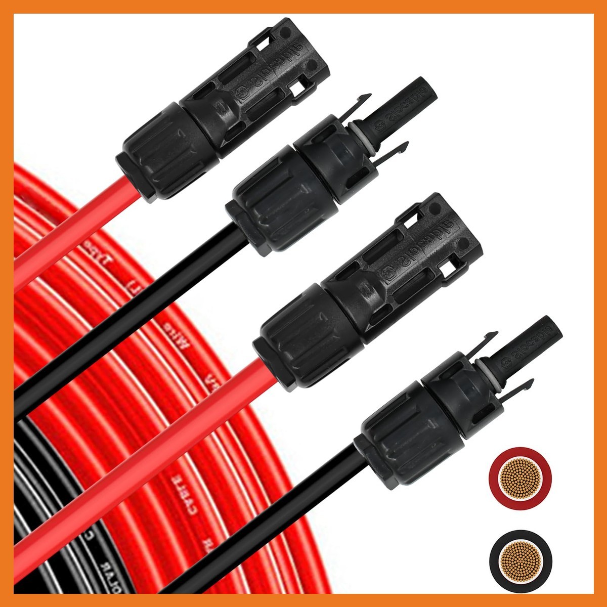 Witproton 8AWG 20FT Solar Extension Cable 70A IP68 Connectors