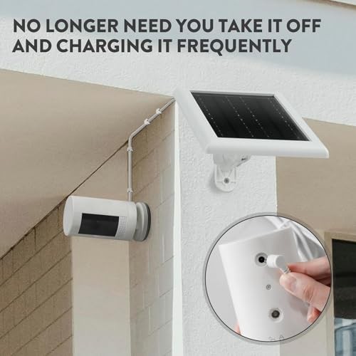 Solar Panel Charger for Ring Camera, 5W Solar Panel Compatible with Ring Stick