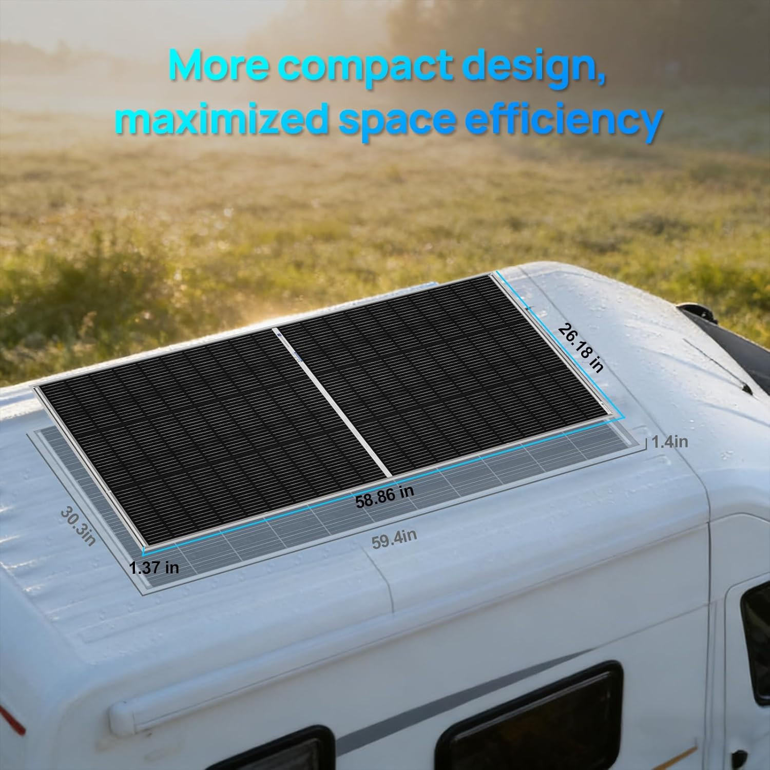 ECO-WORTHY N-Type 18BB Bifacial Solar Panels, 2PCS 195W 12 Volt Monocrystalline