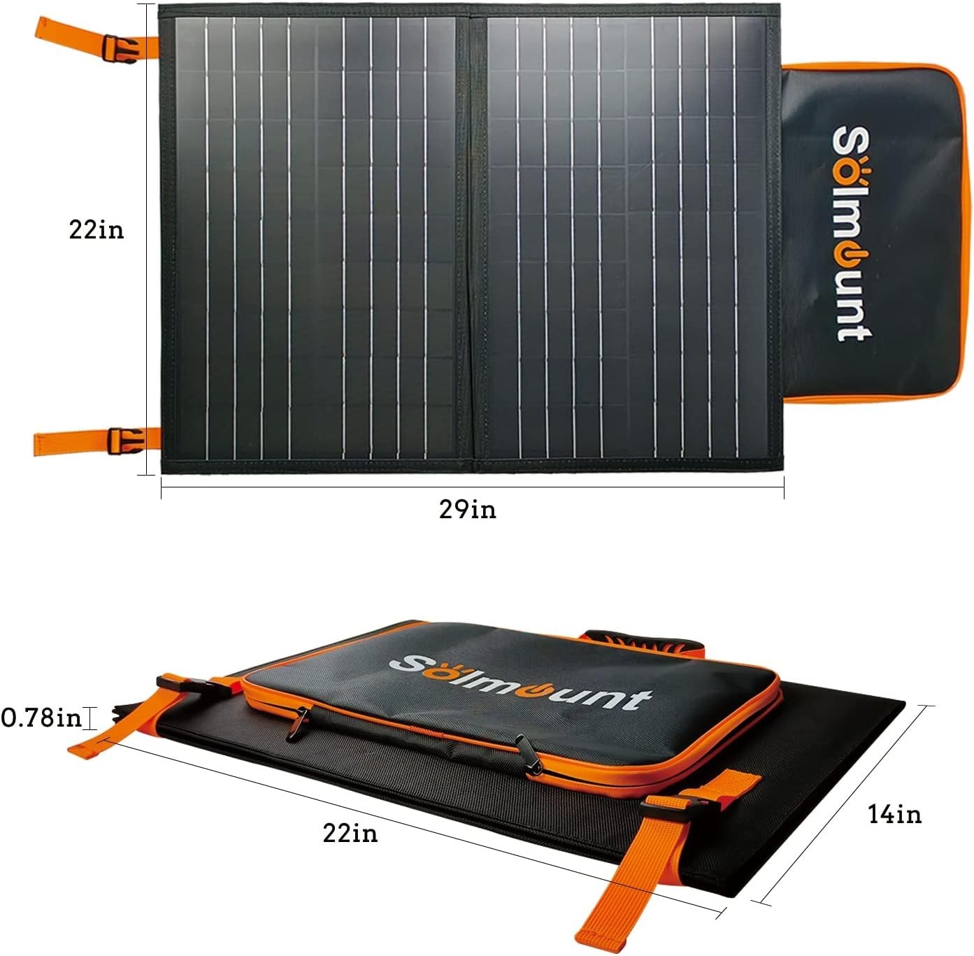 60W Foldable Solar Panel Kit Outdoor Waterproof Charger with 5V USB and 18V DC