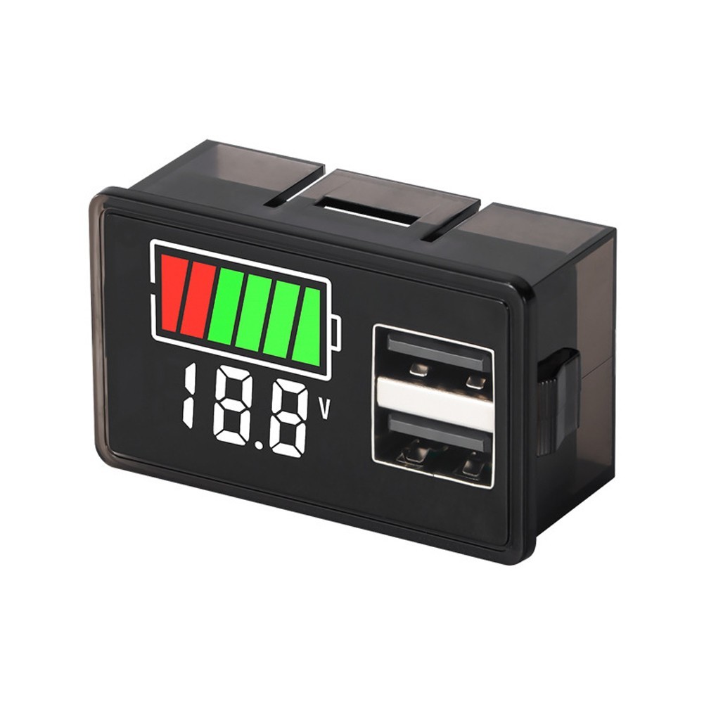LED Voltmeter DC830V with Double USB Charging for Various Battery Types